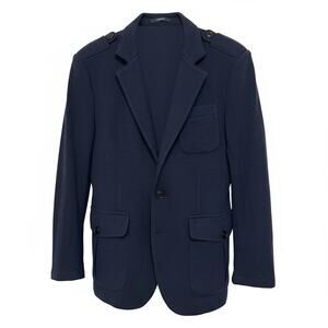 HAZZYS MENS WOOL NAVY MILTARY SLIM FIT BLAZER SZ S (95)